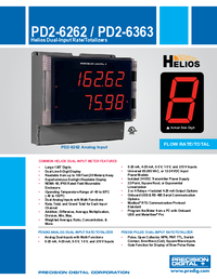 Thumbnail of document Data Sheet - PD2-6262 Helios Dual Analog Input Flow Rate/Totalizer